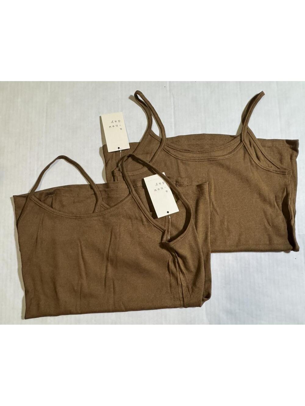 Lot of 2 A New Day Brown Tank Tops Women's Size M NEW NWT